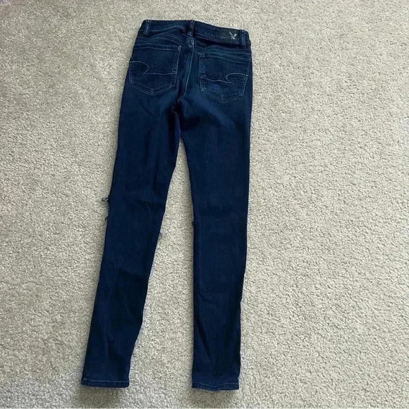 American Eagle Hi Rise Jeggings Pants Blue Women’s Size 0 Regular AEO Denim - Picture 12 of 12